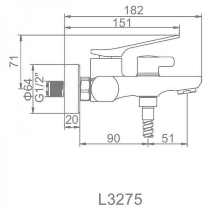 L3275 Смеситель для ванны с коротким изливом LEDEME