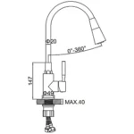 Смеситель для кухни с гибким изливом LEDEME L74199-2
