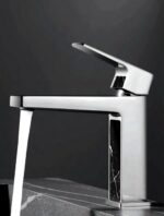 Смеситель для умывальника LEDEME L1073 (чёрный мрамор)