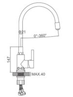 Смеситель для кухни с гибким изливом LEDEME L4898-2