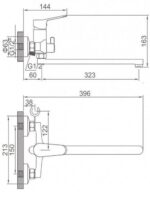 Смеситель для ванны Ledeme L2261