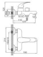 L3231 Смеситель для ванны с коротким изливом LEDEME