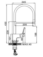 L4092B-2 Смеситель для кухни с гибким изливом LEDEME