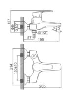 L3232 Смеситель для ванны с коротким изливом LEDEME
