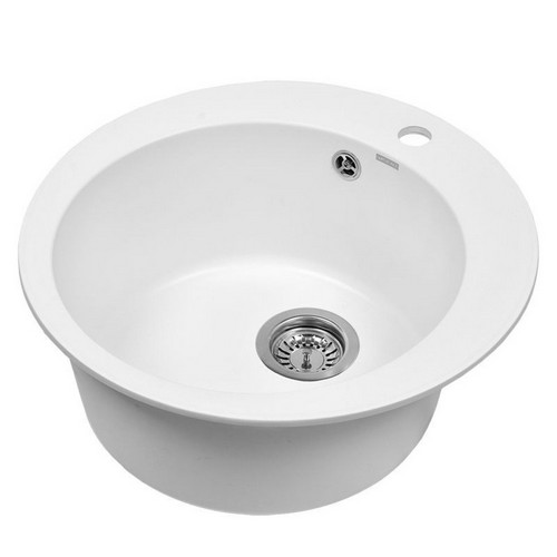 WR510-28-1 Кухонная мойка из искусственного камня WISENT WR510-28 Белая
